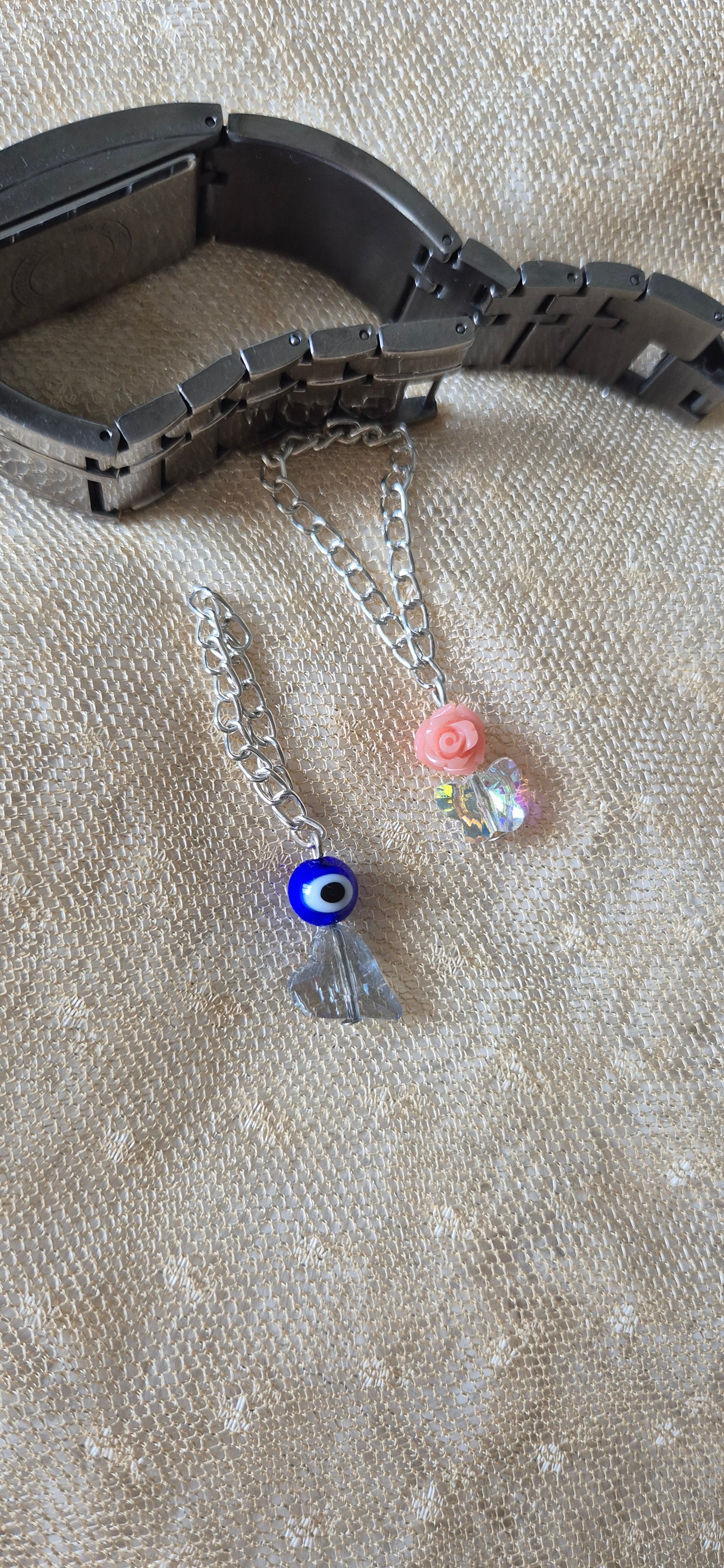 Evil eye crystal watch charms