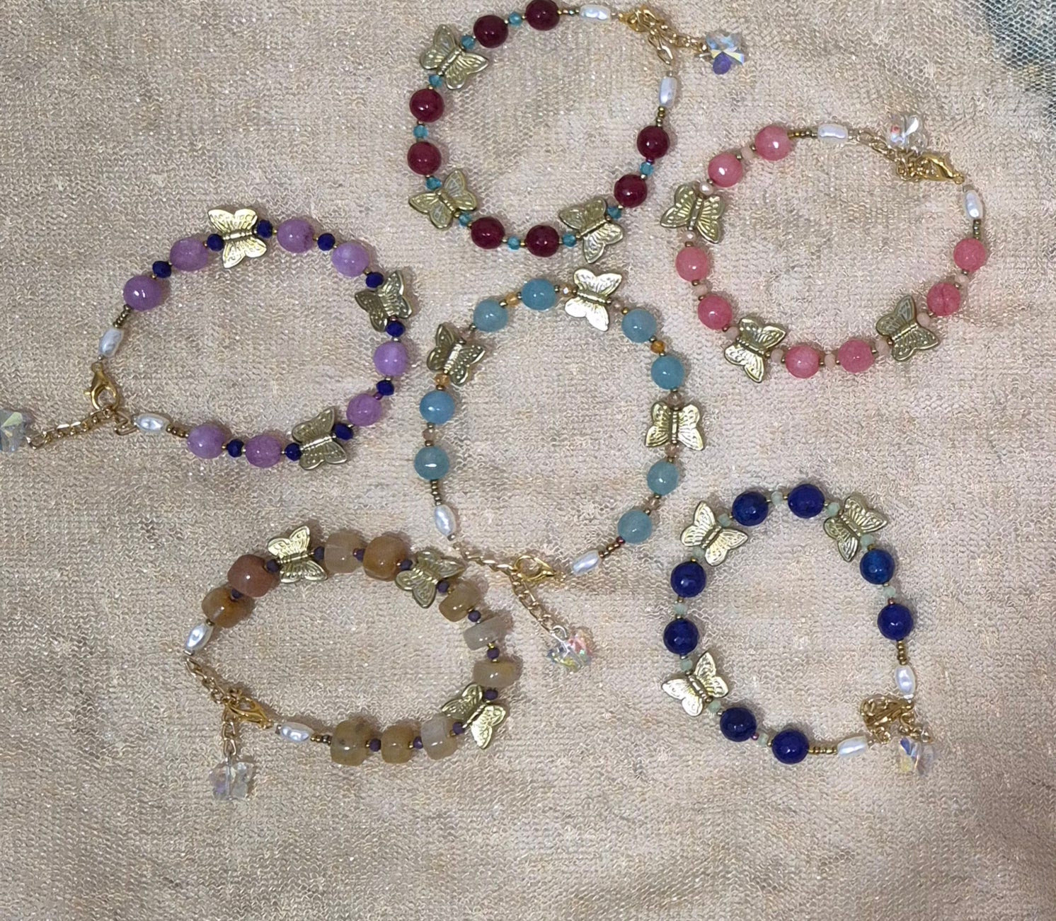 Agate butterfly bracelets